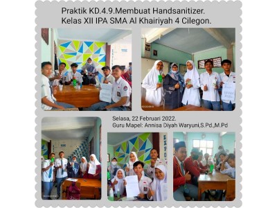 Praktik membuat hand sanitizer